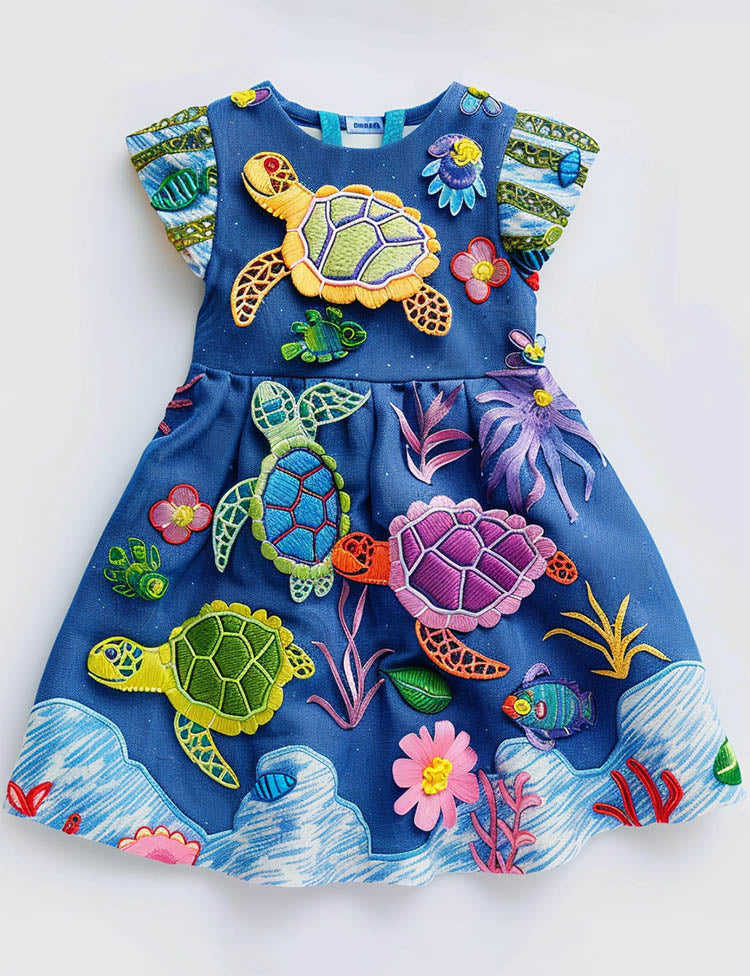 Multi Coral Turtle Dress