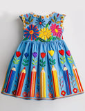 Back to School Rainbow Pencil Dress