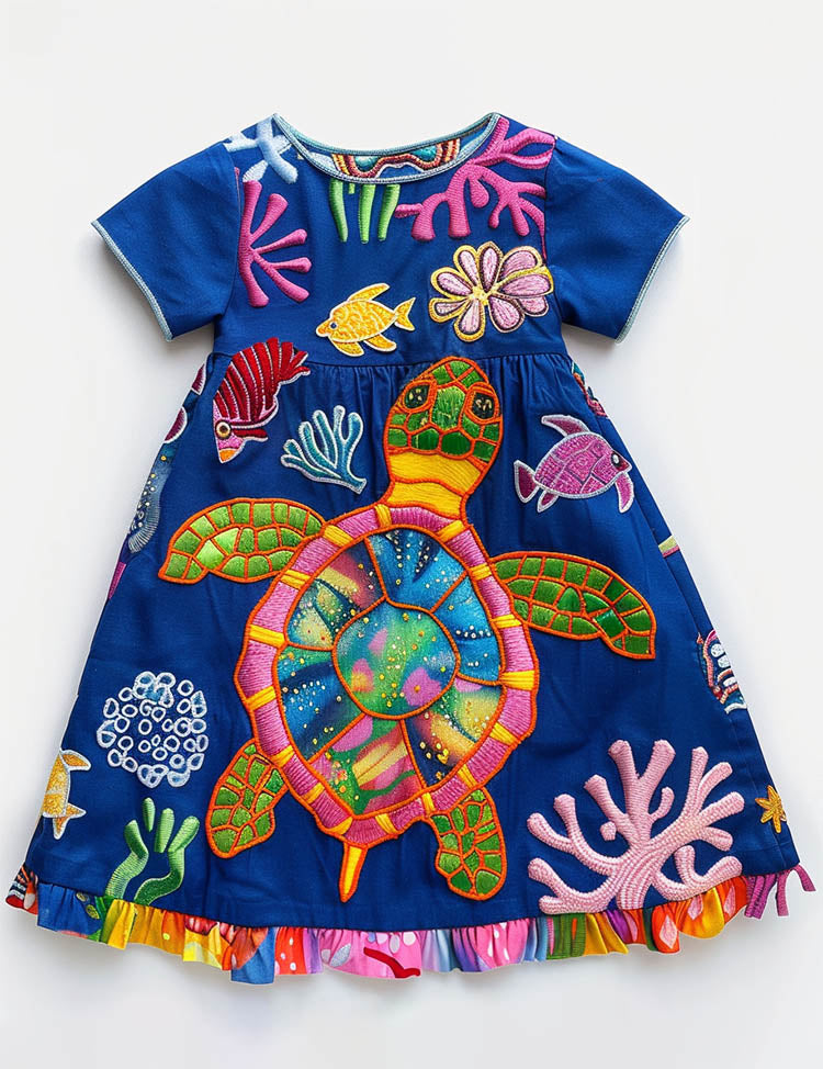 Multi Coral Turtle Dress