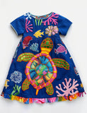 Multi Coral Turtle Dress