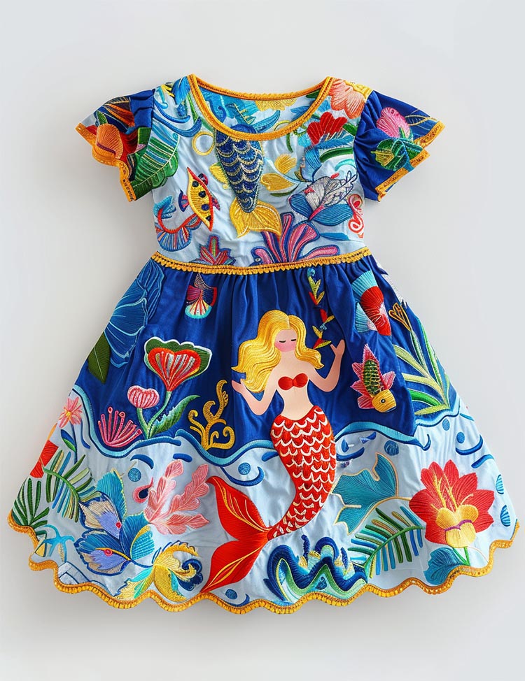 Magical Mermaid Voyage Coral & Starfish Sundress
