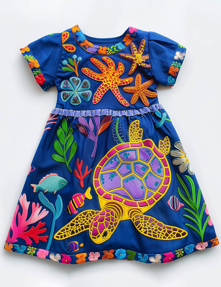 Multi Coral Turtle Dress