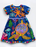 Multi Coral Turtle Dress