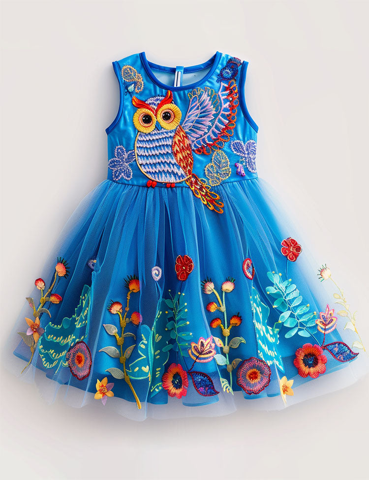 Cute Owl Tulle Party Dress