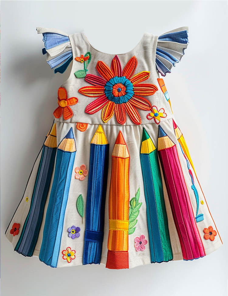 Back to School Rainbow Pencil Dress