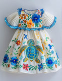 Sea Turtle Short Sleeves Dress