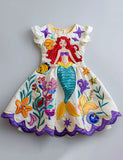 Mermaid Melody Coral Reef Flutter-Sleeve Dress