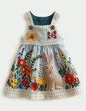 Floral Bunny Appliqué Dress