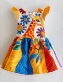 Vibrant Giraffe Oasis Summer Dress