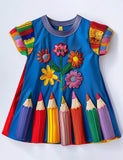 Little Artist's Palette Pencil & Flower Play Dress