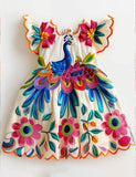 Multi Peacock Sleeveless Dress