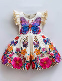 Floral Butterfly Flying Sleeves Dress