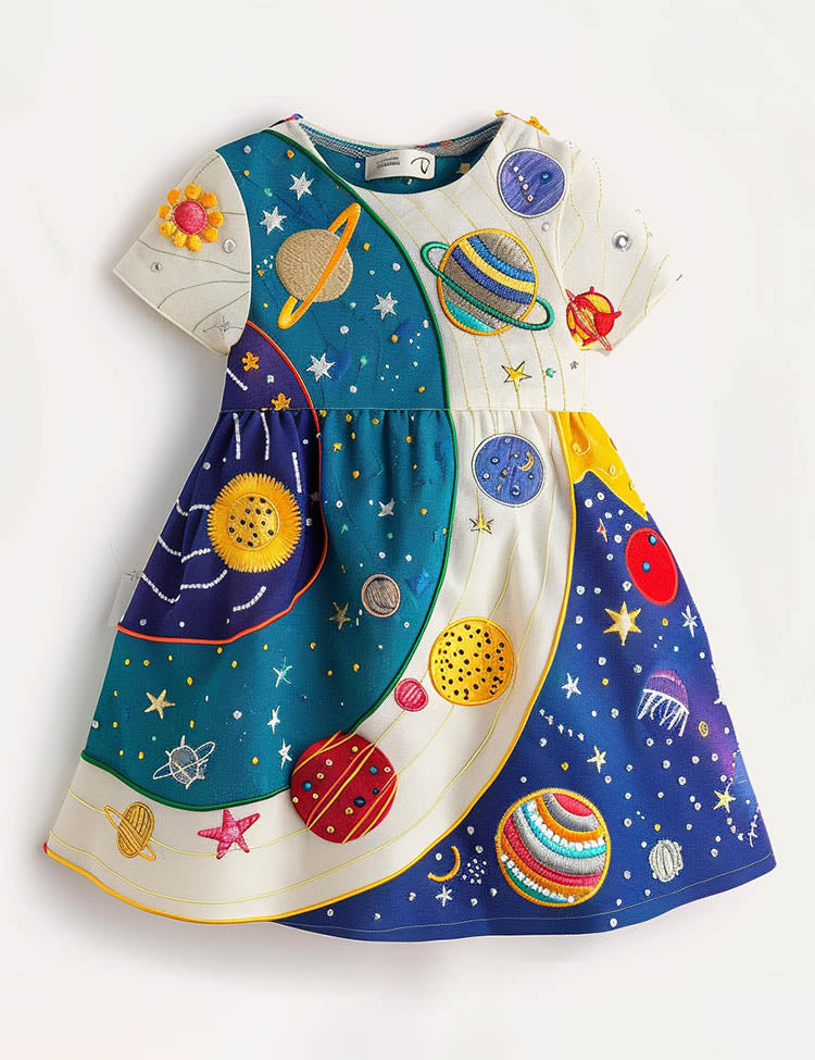 Fun Planet Appliqué Dress