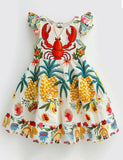 Coastal Lobster & Pineapple Summer Dress