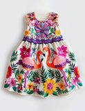 Floral Flamingo Friends Party Dress