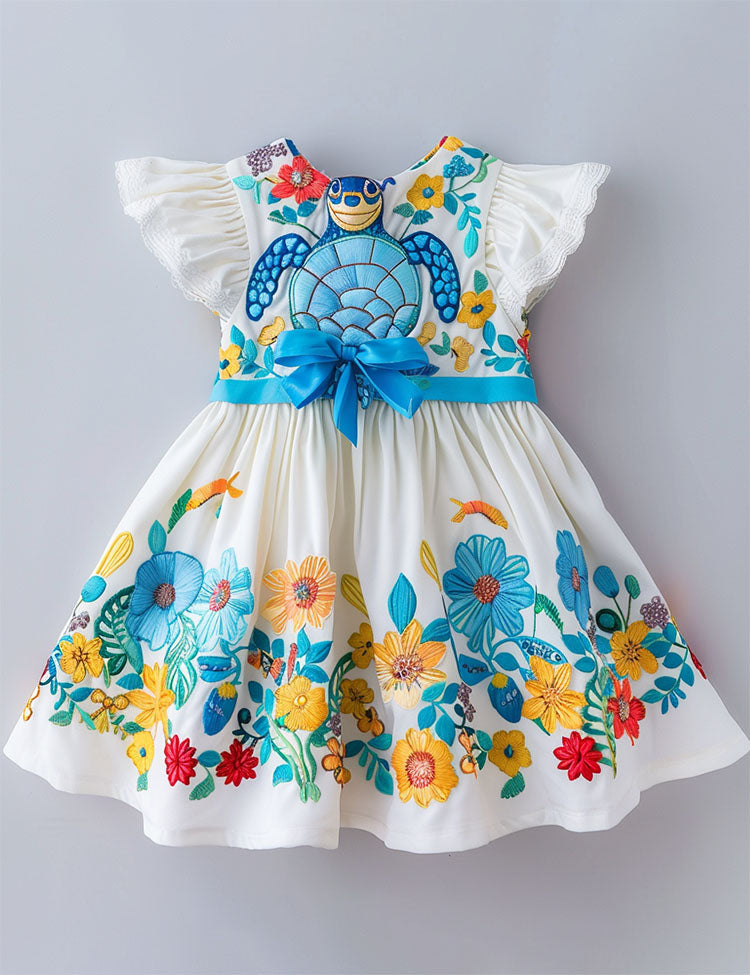 Sea Turtle Short Sleeves Dress