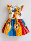 Vibrant Giraffe Oasis Summer Dress