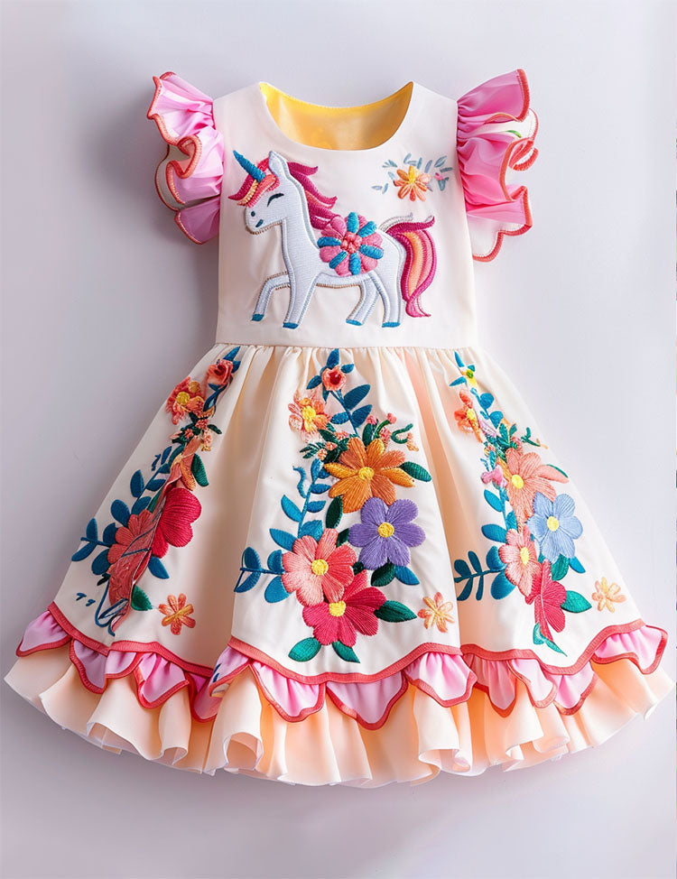 Floral Unicorn Party Dress