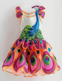 Multi Peacock Sleeveless Dress