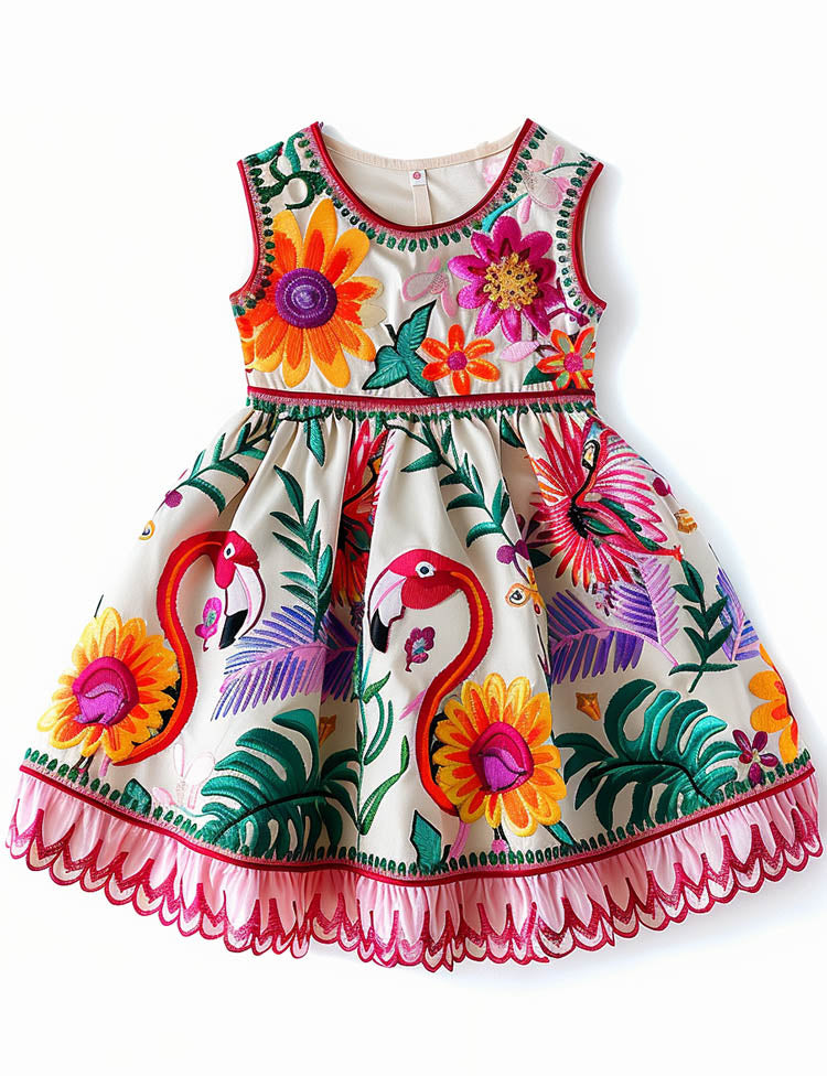 Floral Flamingo Party Dress