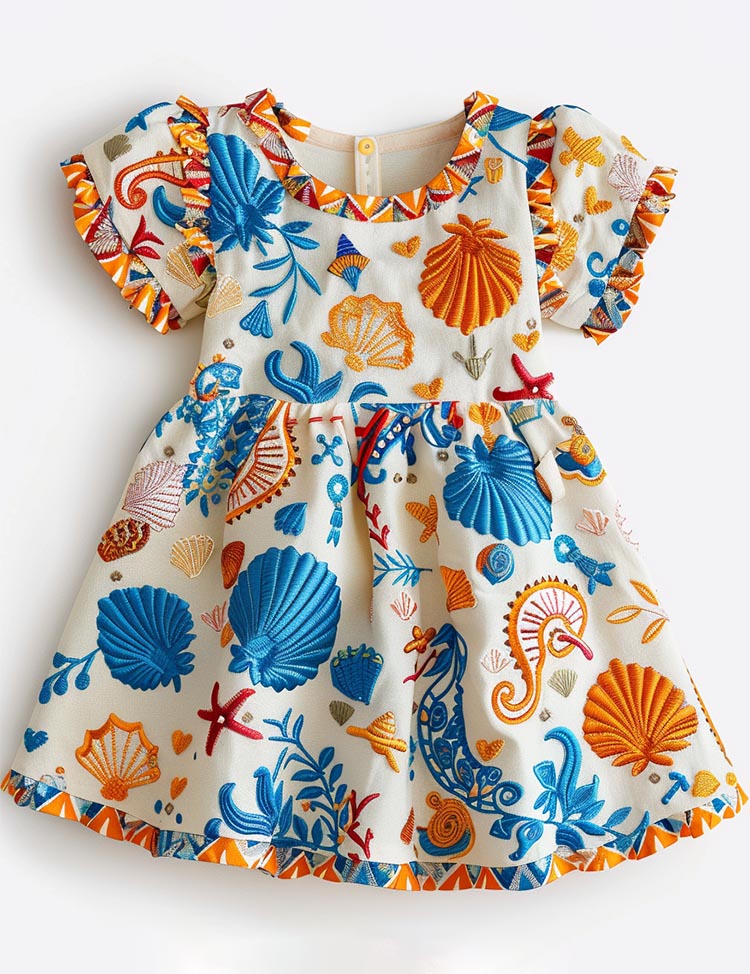 Ocean Treasures Coastal Shells & Starfish Sundress