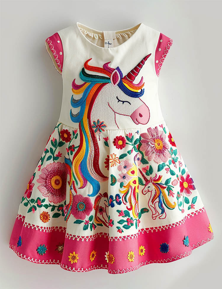 Unicorn Floral Party Dress