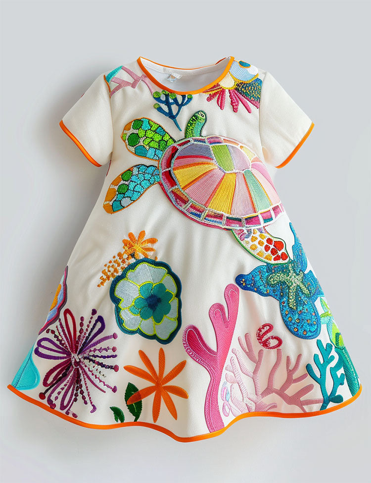 Multi Coral Turtle Dress