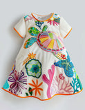 Multi Coral Turtle Dress