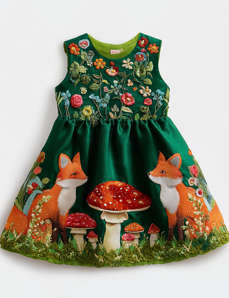 Cute Fox Forest Sleeveless Dress