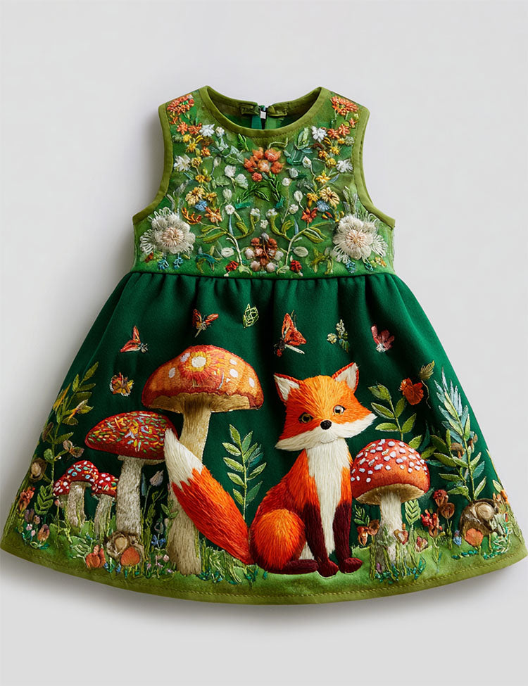 Cute Fox Forest Sleeveless Dress