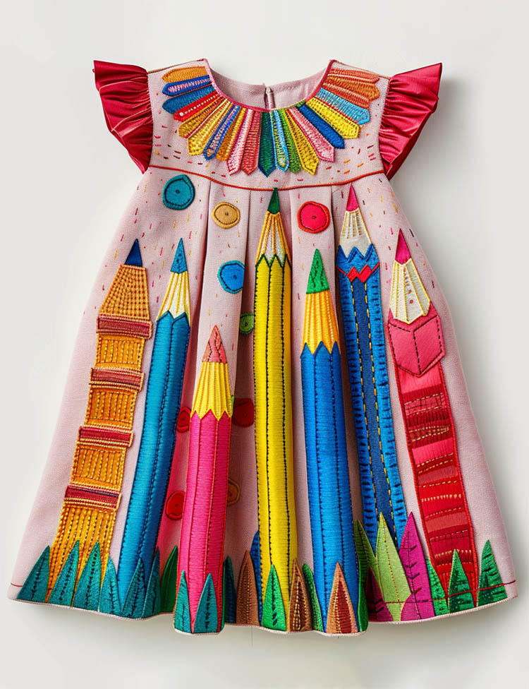 Back to School Rainbow Pencil Dress