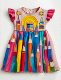 Back to School Rainbow Pencil Dress