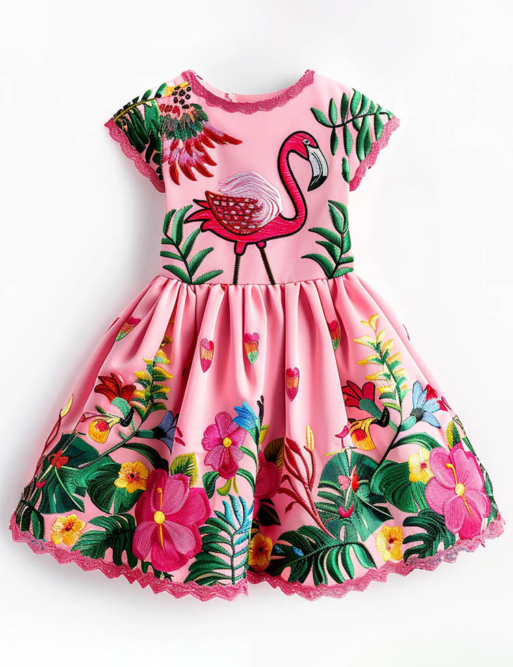 Floral Flamingo Party Dress