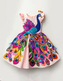Multi Peacock Party Dress