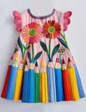 Back to School Rainbow Pencil Dress