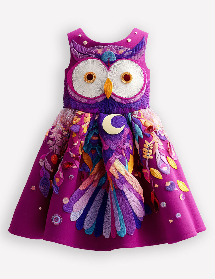 Owl Applique Party Dress
