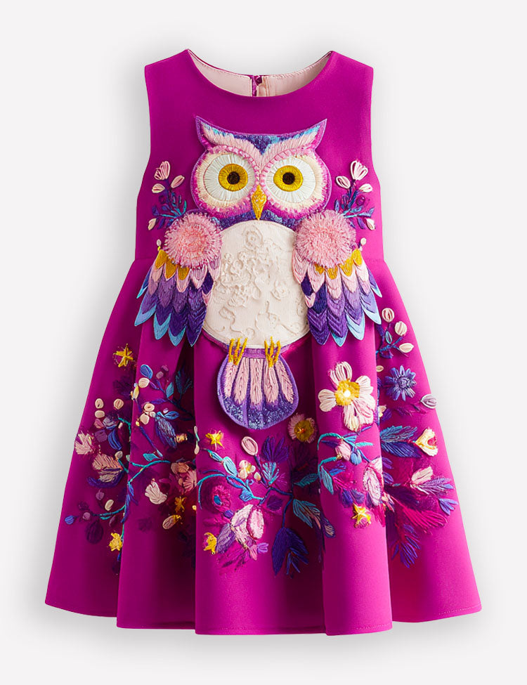 Owl Applique Party Dress
