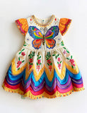 Rainbow Butterfly Party Dress