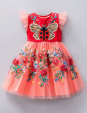 Ladybug Floral Tulle Party Dress
