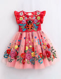 Ladybug Floral Tulle Party Dress