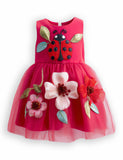 Ladybug Applique Floral Garden Tulle Dress