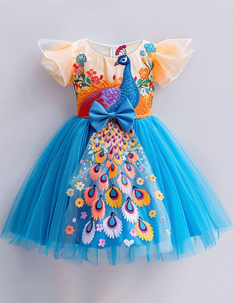 Peacock Tulle Party Dress
