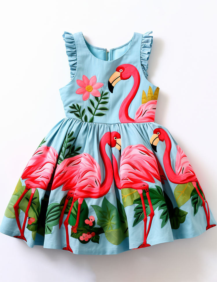 Floral Flamingo Party Dress