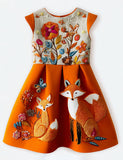 Fox Applique Sleeveless Dress