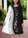 3D Sublimation Geometric Piano Key Printed Dress