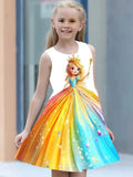 Wunderschönes Prinzessin-Partykleid mit 3D-Digitaldruck
