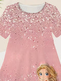Süßes Partykleid mit Prinzessinnen-Print