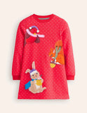Kleid mit Sweatshirt-Applikation