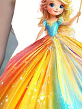 Wunderschönes Prinzessin-Partykleid mit 3D-Digitaldruck