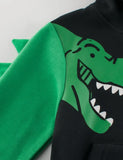 One-Armed Dinosaur Printed Zip Sweatshirt - Mini Taylor